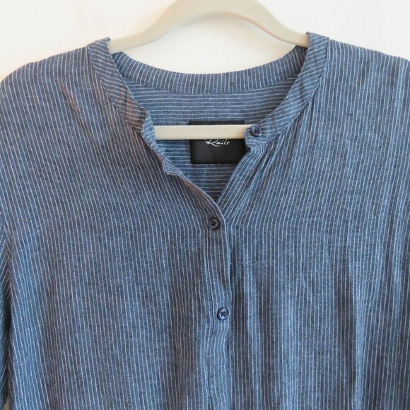 RAILS Juliette Salem Stripe Blue Linen Blend Tunic Mini Ruffle Dress - Size M - Picture 4 of 16